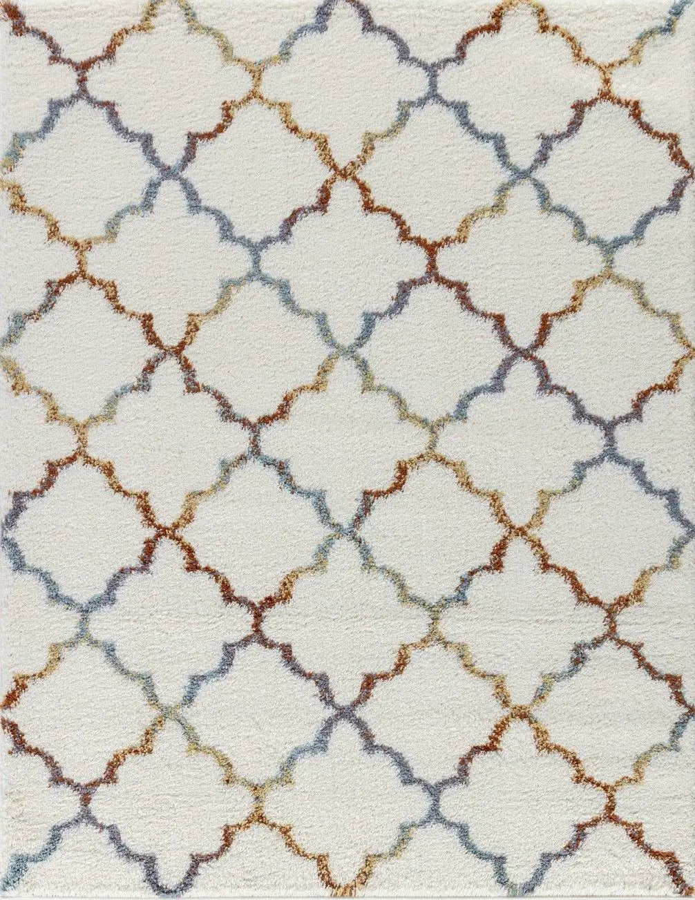 Loft Shag - 5' 3" X 7' Shaggy Area Rug Polypropylene - Ivory by HouseOfZazla