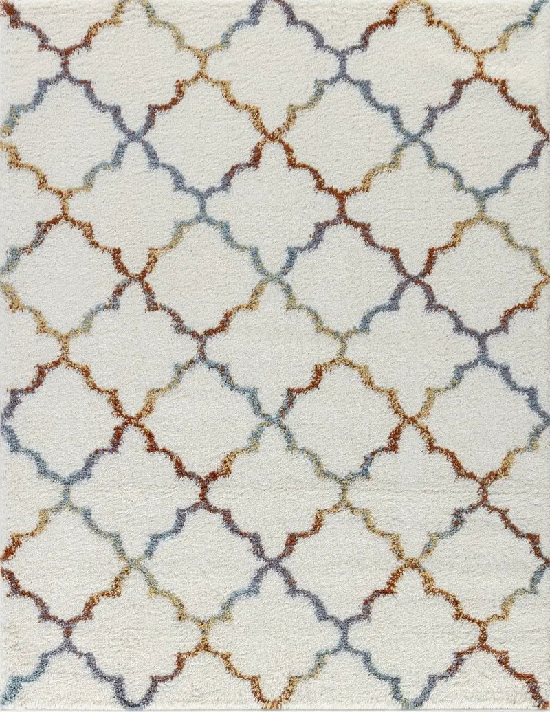 Loft Shag - 5' 3" X 7' Shaggy Area Rug Polypropylene - Ivory by HouseOfZazla