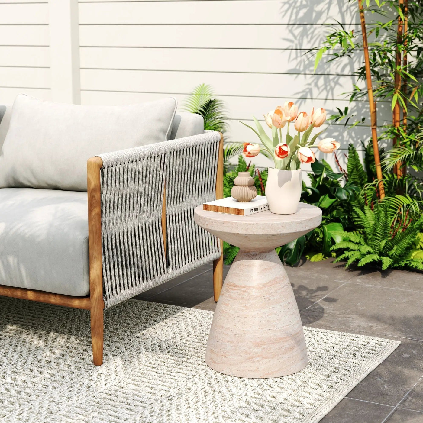 Outdoor / Indoor Lightweight Concrete Side Table by HouseOfZazla
