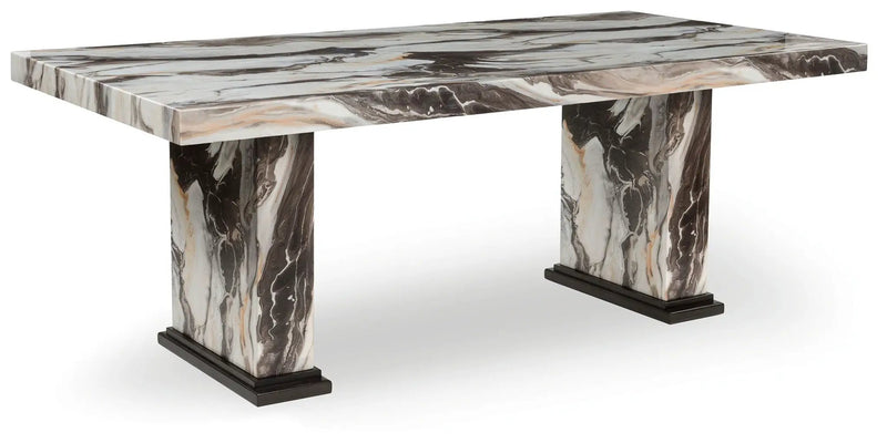 Jeshina - Dining Table - Dark Brown / Beige by Unique Piece Furniture