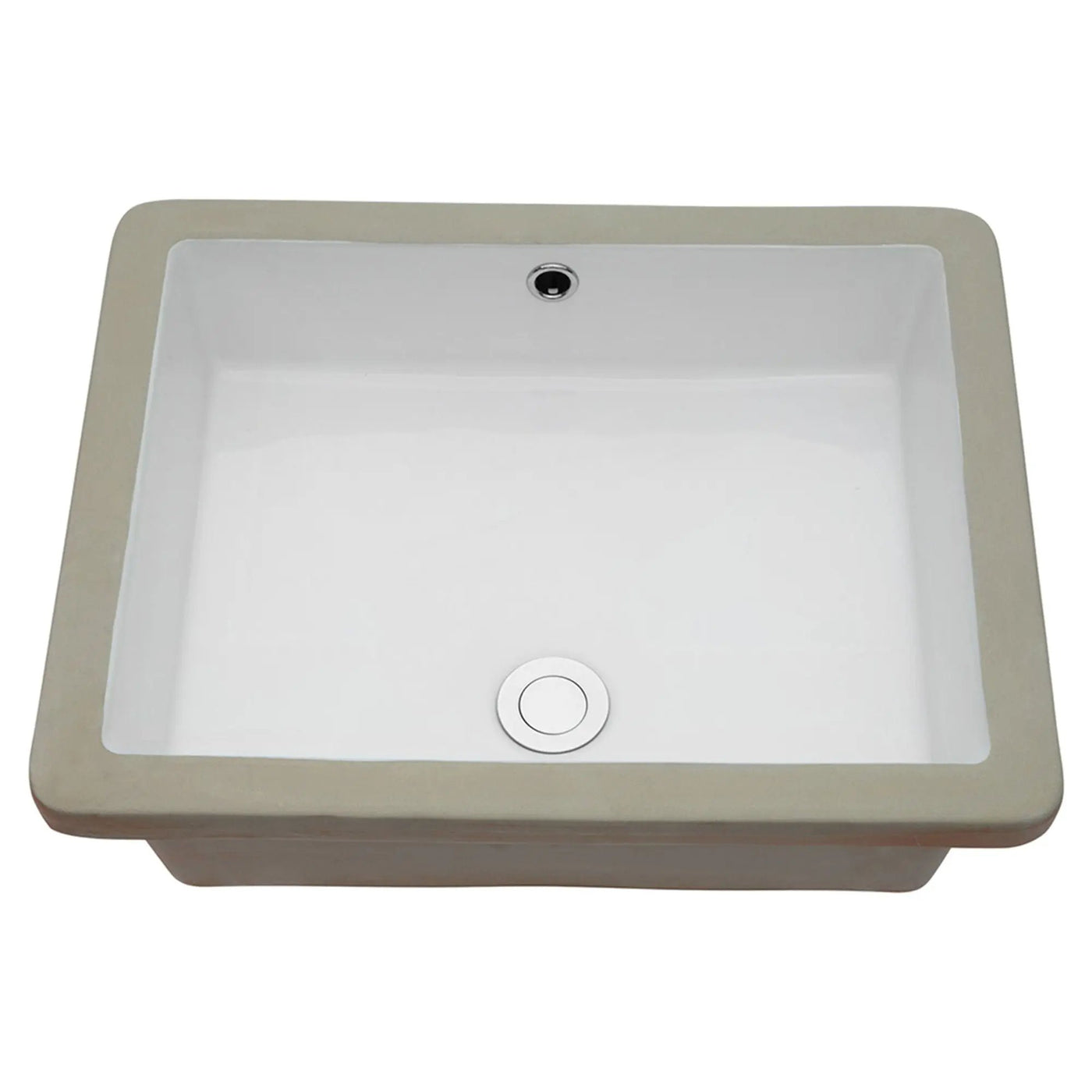 Modern Rectangular Undermount Bathroom Sink With Overflow Ceramic by HouseOfZazla
