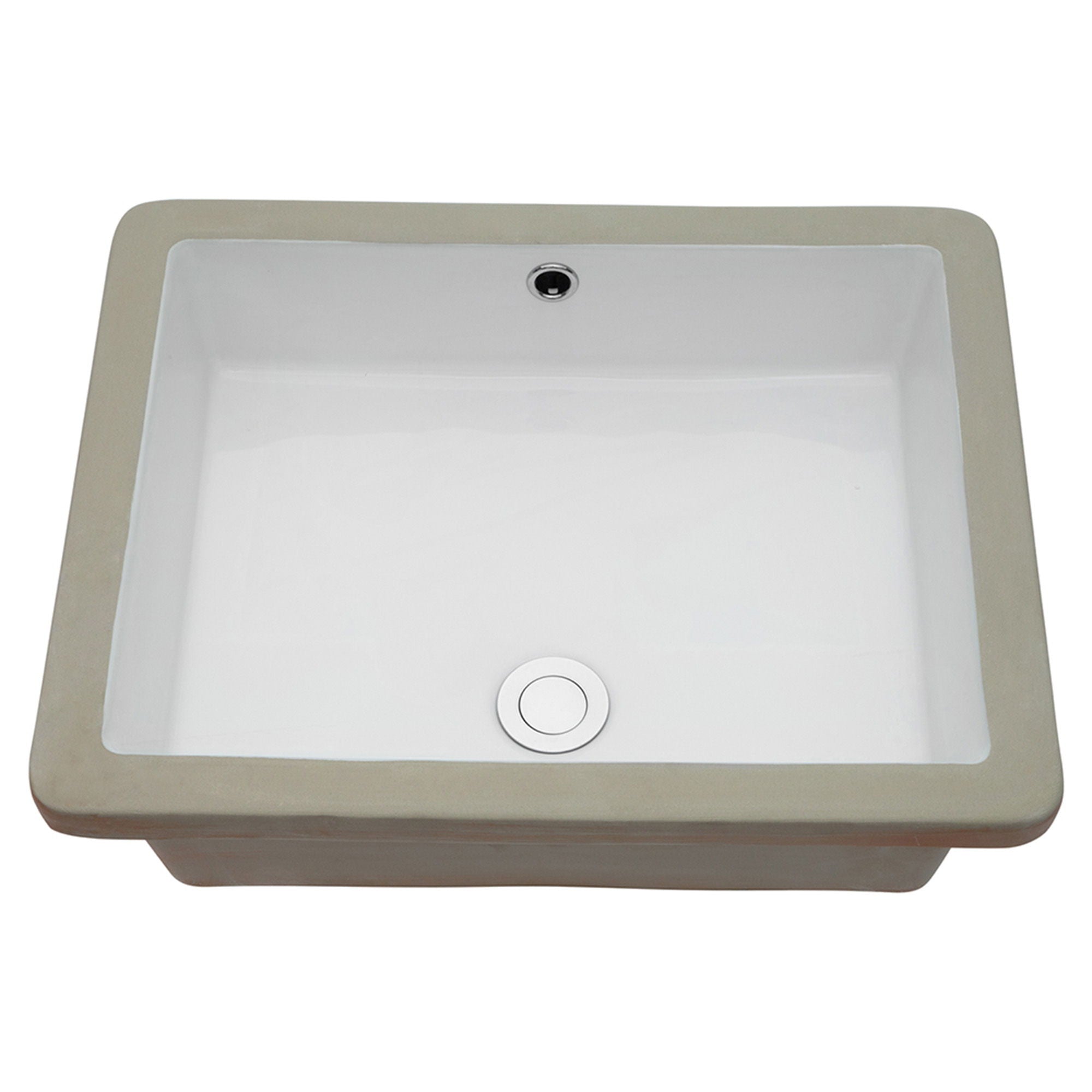 Modern Rectangular Undermount Bathroom Sink With Overflow Ceramic by HouseOfZazla