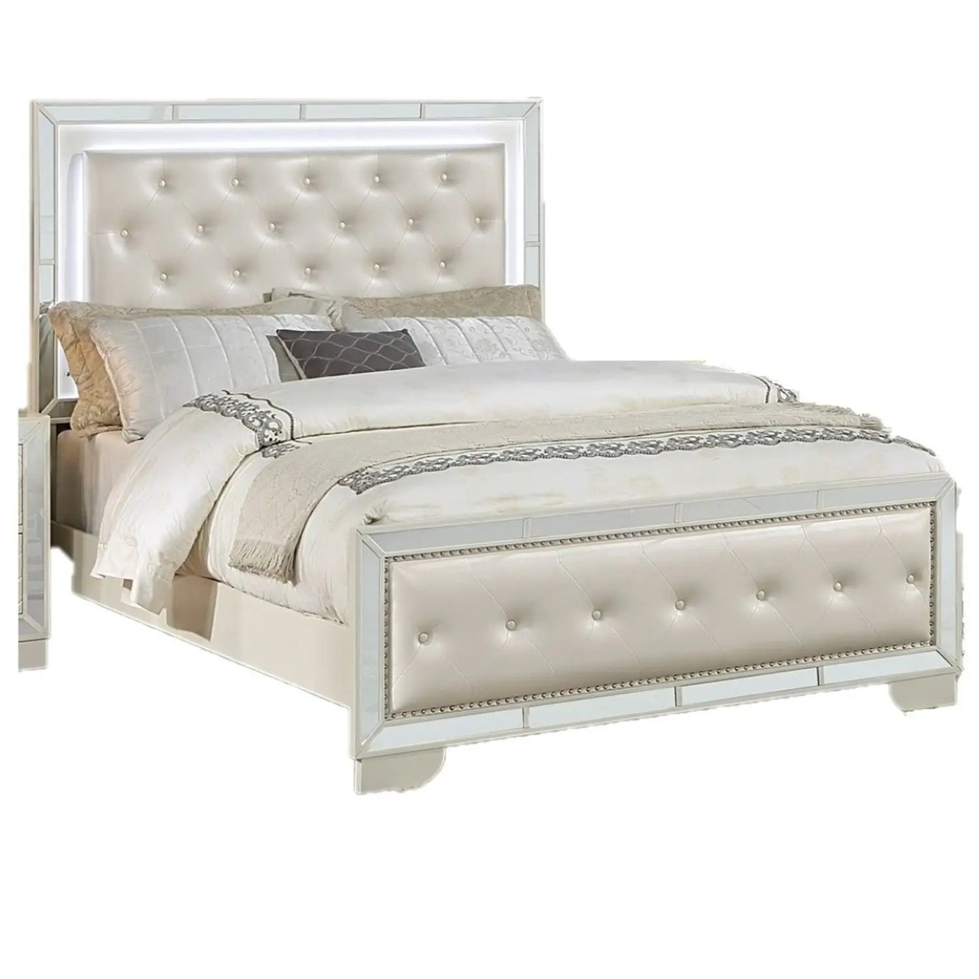 3 Piece Bedroom Set, Bed With LED Lights And 2 Nightstands by HouseOfZazla