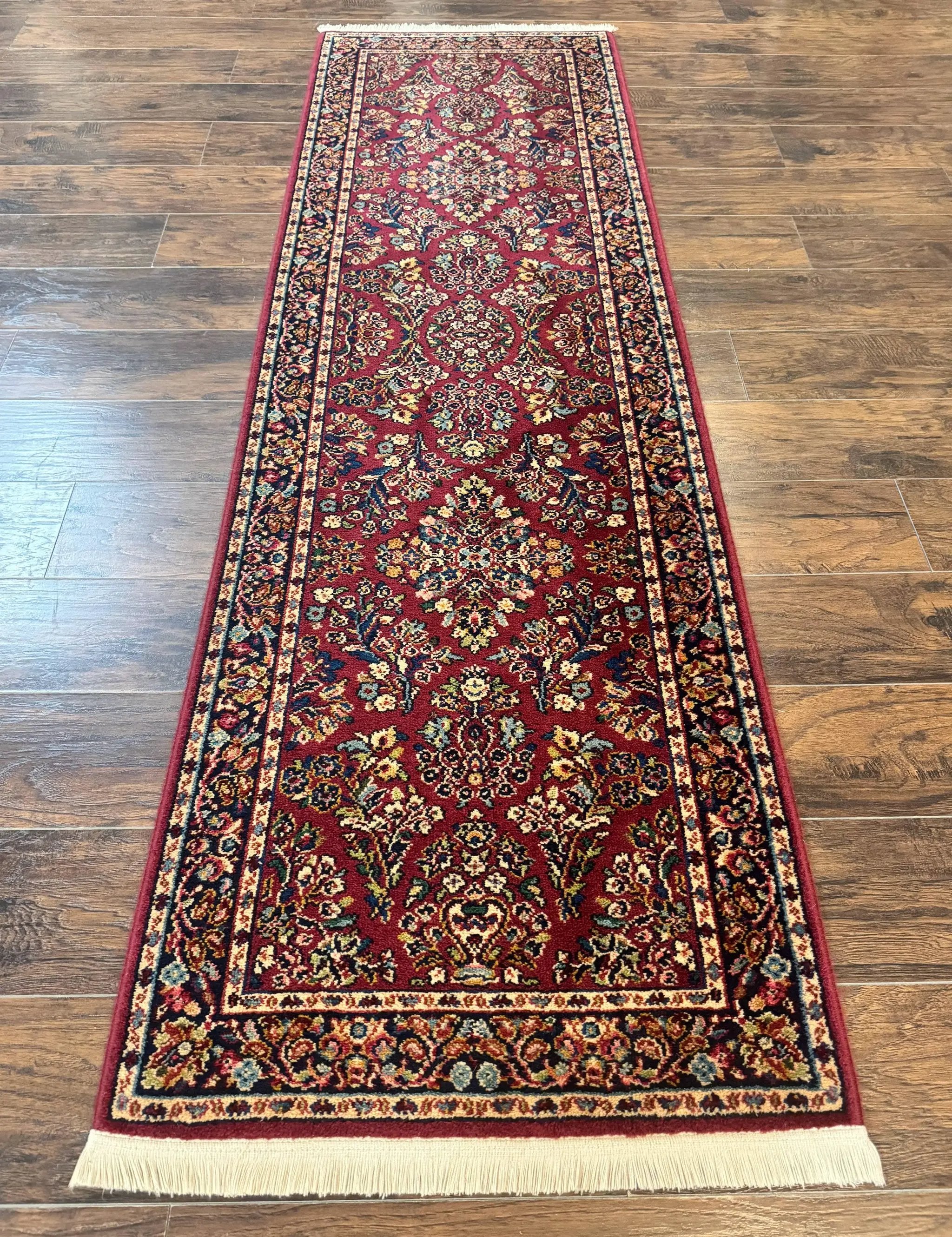 Karastan Runner Rug 2.6 x 8.6, Red Sarouk #785, Original 700 Series, Wool Karastan Runner Rug, Rare by Jewel Rugs