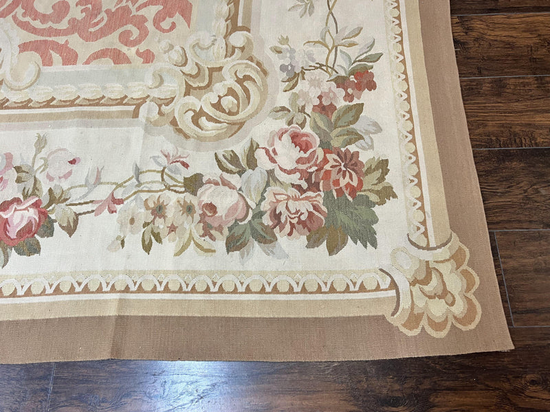 Aubusson Rug 10x14, Wool Handmade Vintage Carpet, Elegant French European Design Rug, Large Room Sized Aubusson Rug, Stark Carpet by Jewel Rugs