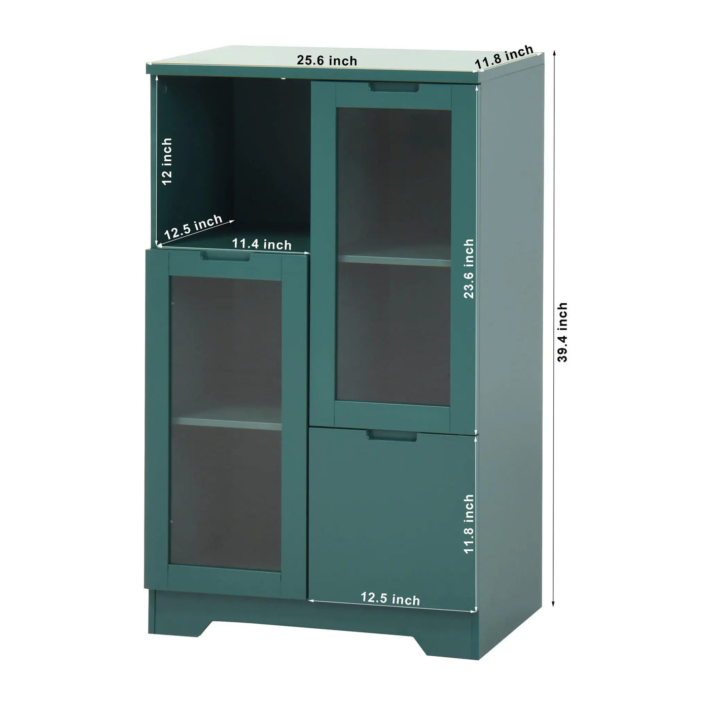 Modern Cabinet With Glass Doors And Drawer by HouseOfZazla