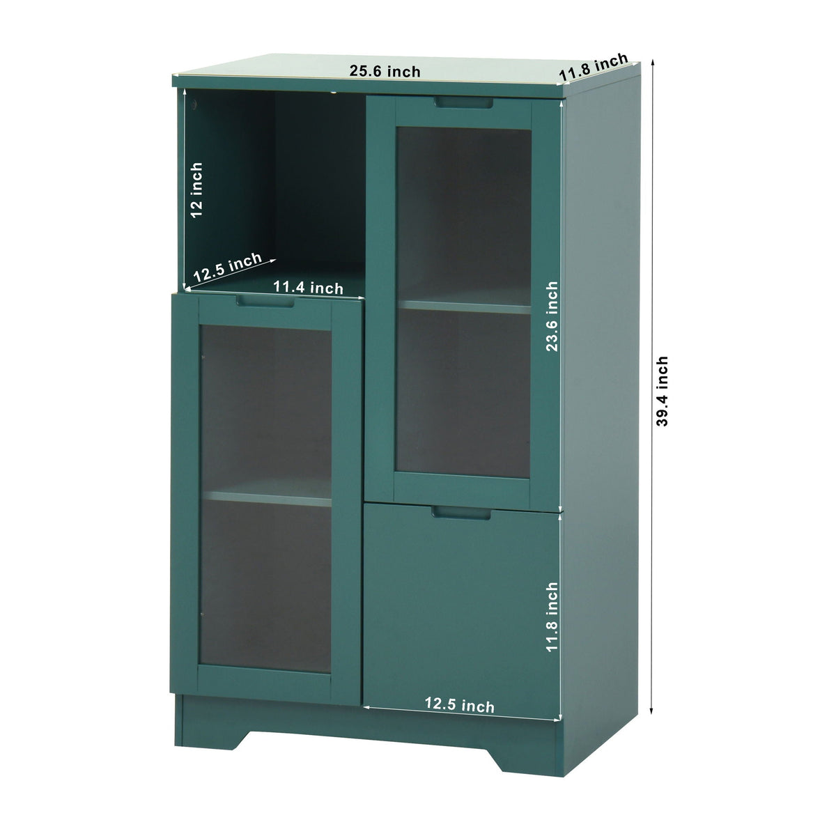 Modern Cabinet with Glass Doors and Drawer - Adjustable Shelves - Multiple Colors, photo 12 of 16
