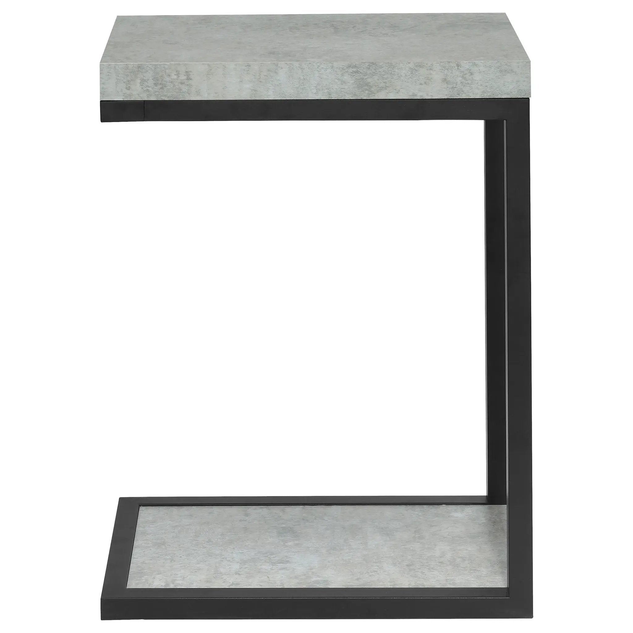 Beck Engineered Wood C-Shape Sofa Side Table Cement by Unique Piece Furniture
