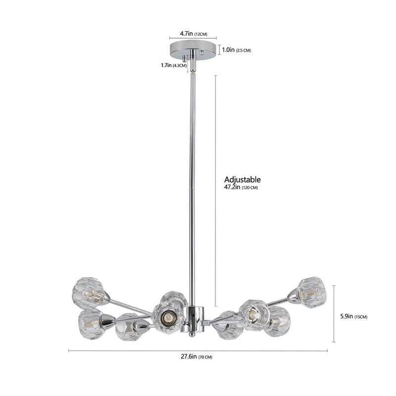 28" Modern Crystal Chandelier With 9 Lights by HouseOfZazla