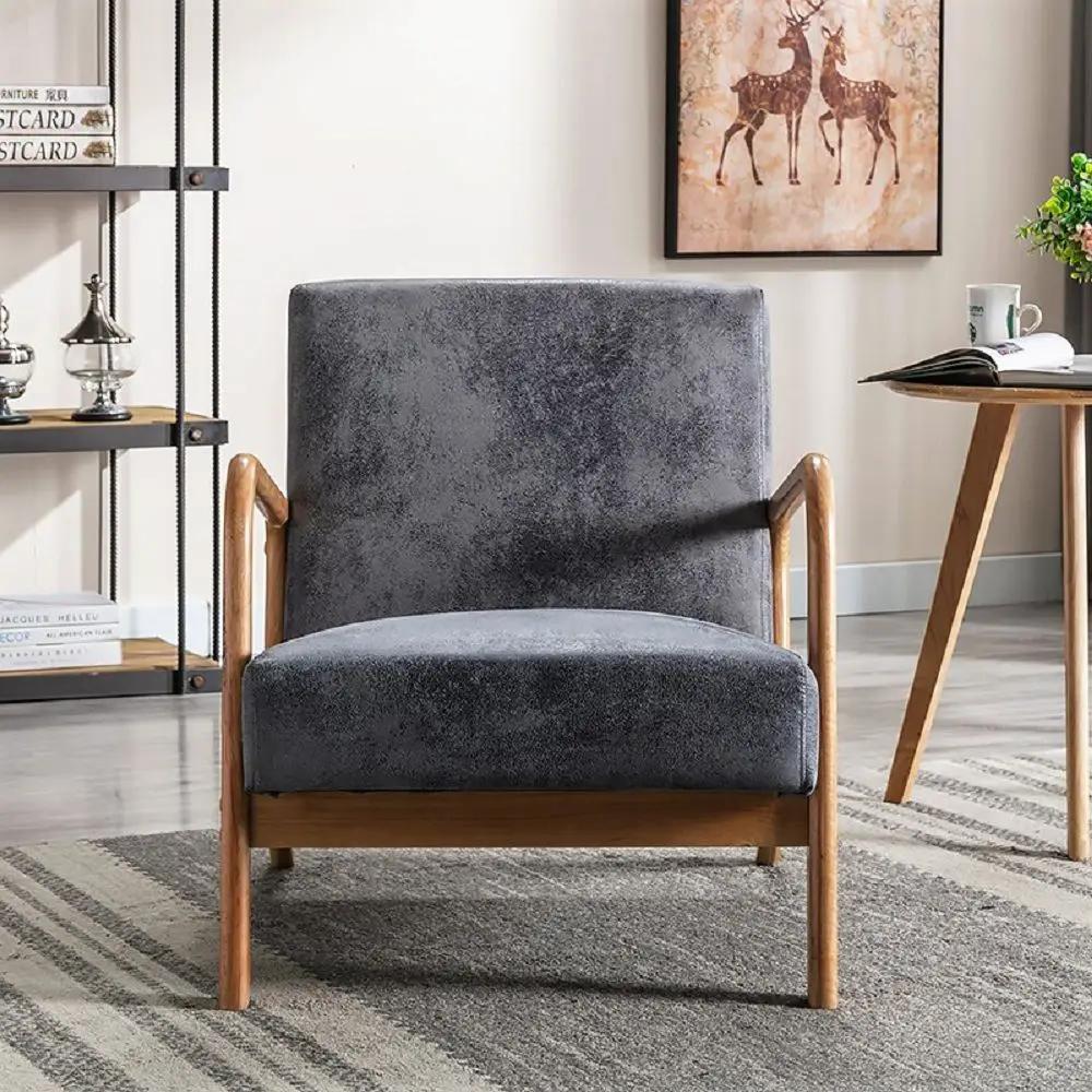 Classic Mid-Century Modern Accent Chairs, Open Framed Armchair With Cushioning by HouseOfZazla