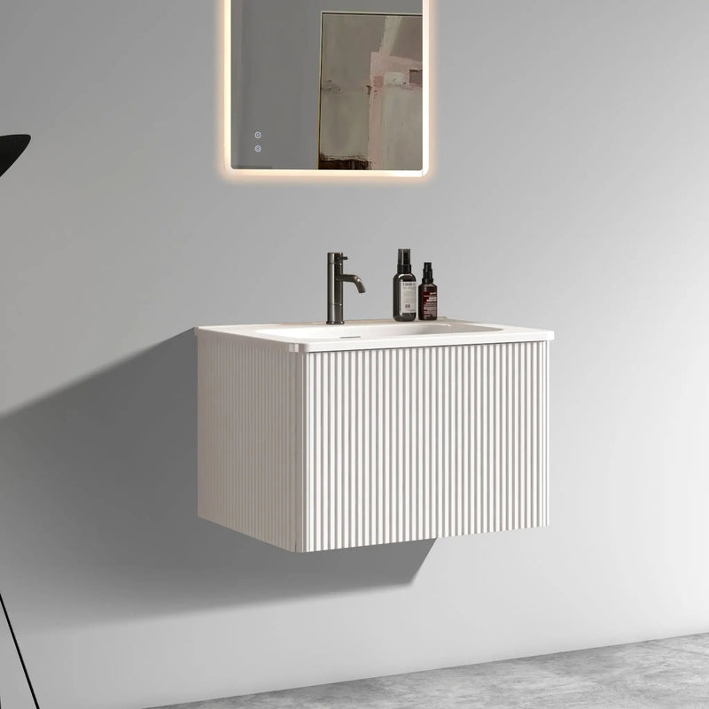Etna 24" Striped Soft White Bathroom Vanity by HouseOfZazla