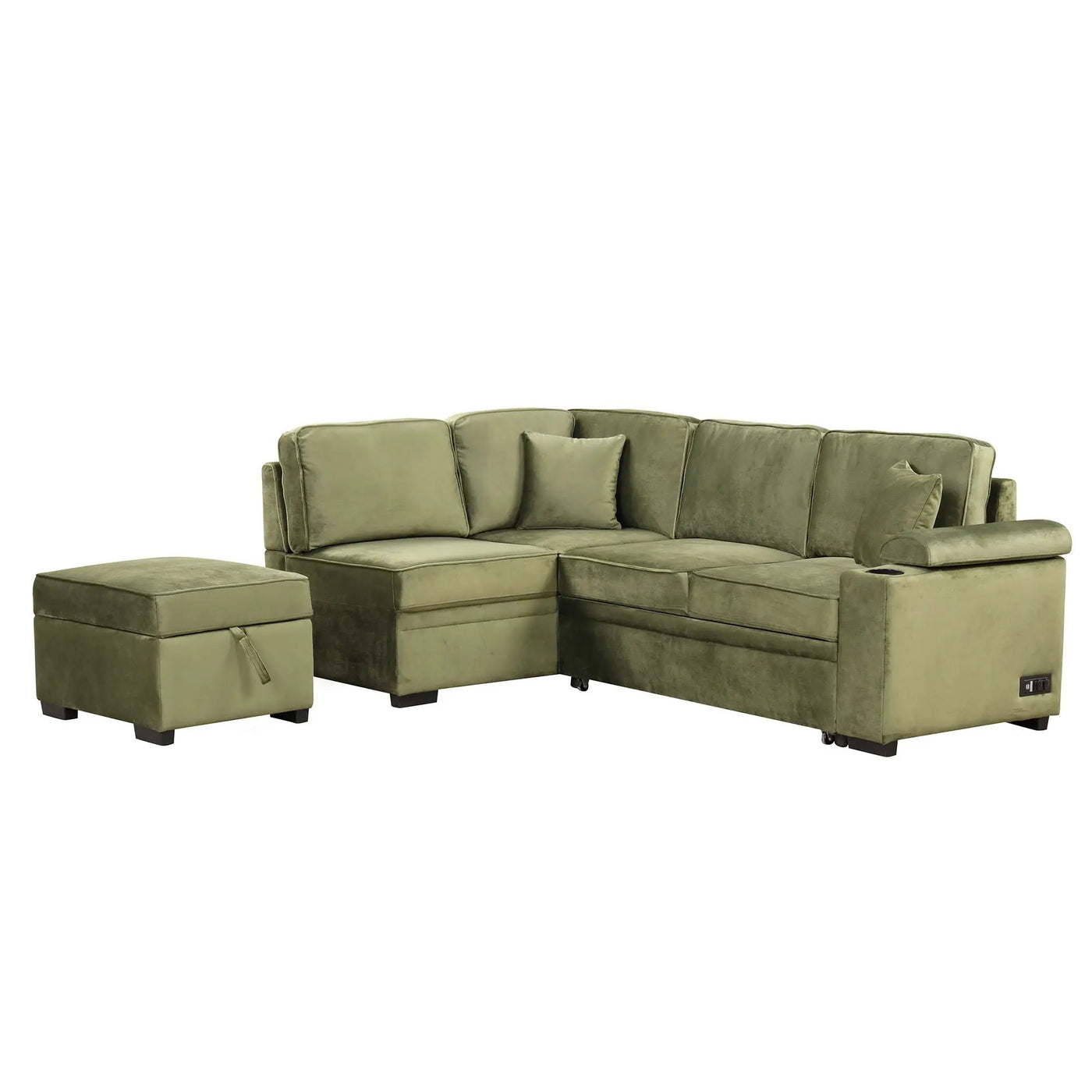 Sleeper Sofa Bed, 2 In 1 Pull Out Sofa Bed L Shape Couch With Storage Ottoman For Living Room, Bedroom Couch And Small Apartment by HouseOfZazla