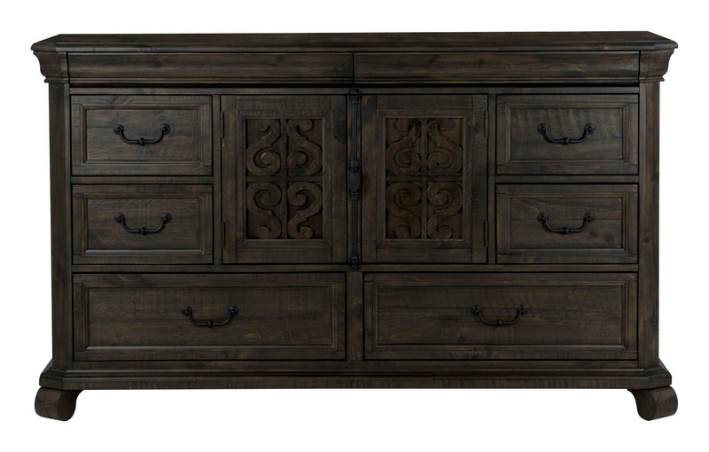 Bellamy - Drawer Dresser With Shaped Mirror - Peppercorn, photo 5 of 7