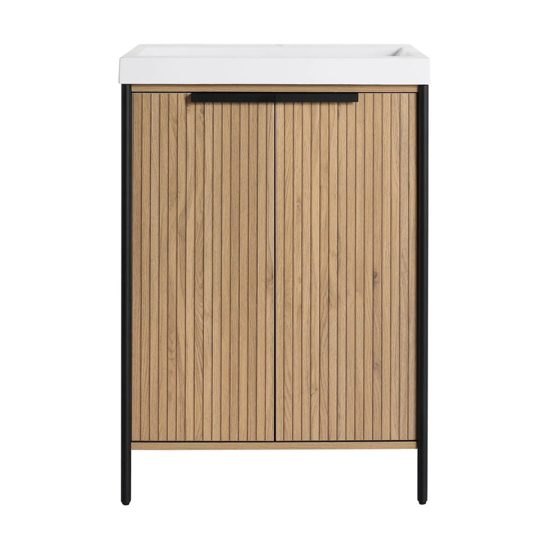 Modern Freestanding Bathroom Vanity With Resin Sink & Soft Close Cabinet Doors by HouseOfZazla