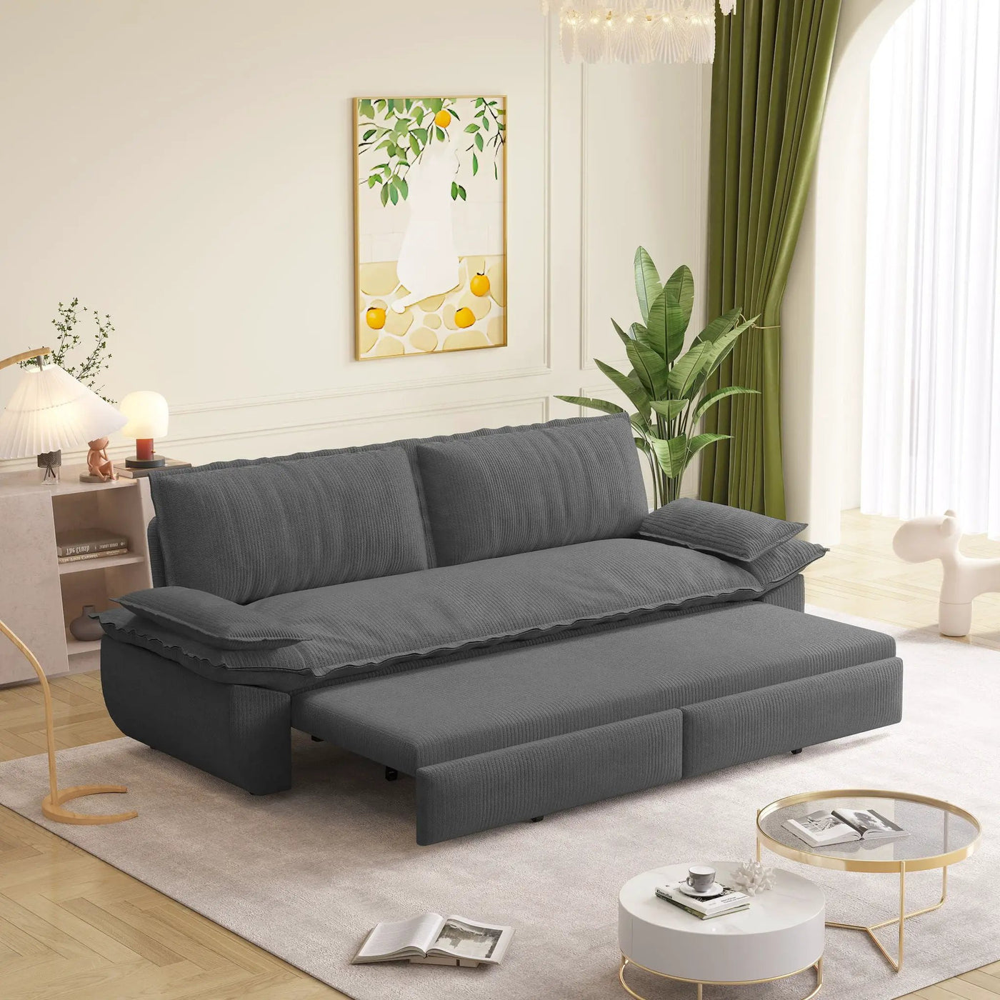 Queen Pull Out Bed, 3 In 1 Convertible Sleeper Sofa by HouseOfZazla