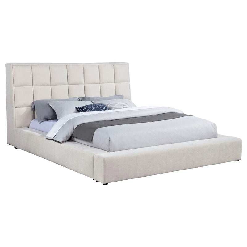 Dreux Upholstered California King Panel Platform Bed Cream by Unique Piece Furniture
