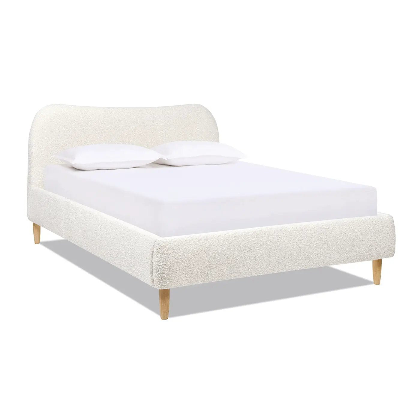 Roman - Curved Headboard Upholstered Platform Bed by HouseOfZazla