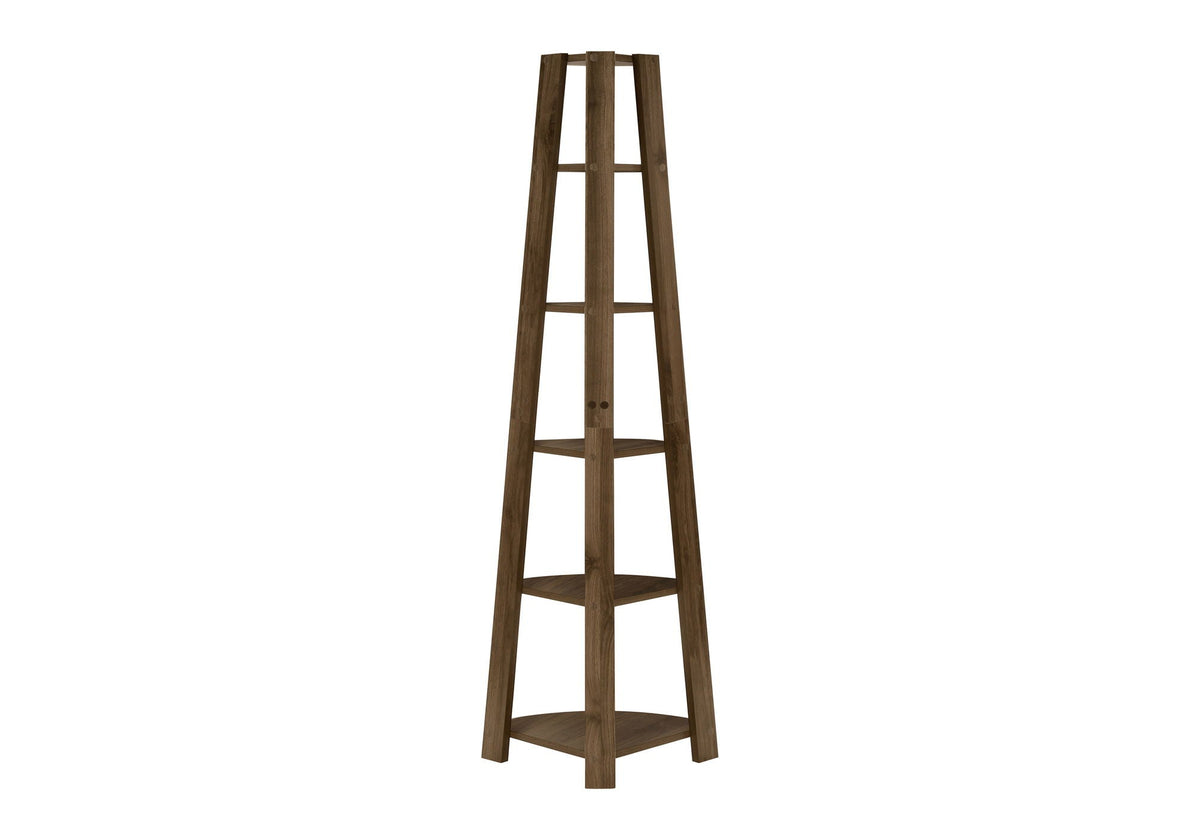 5-Tier Corner Bookshelf with Fixed Shelves - Particle Board, Black, White, Dark Brown, Dark Gray, photo 3 of 16