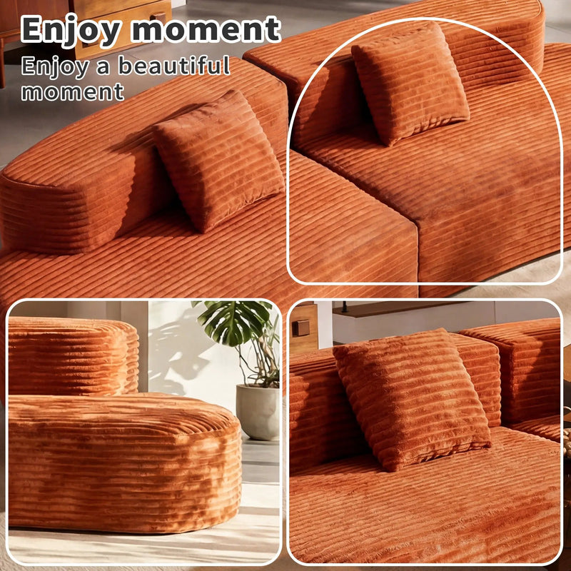 108.6-Inch Curved Combination Sofa with Modern Cloud Pattern by HouseOfZazla