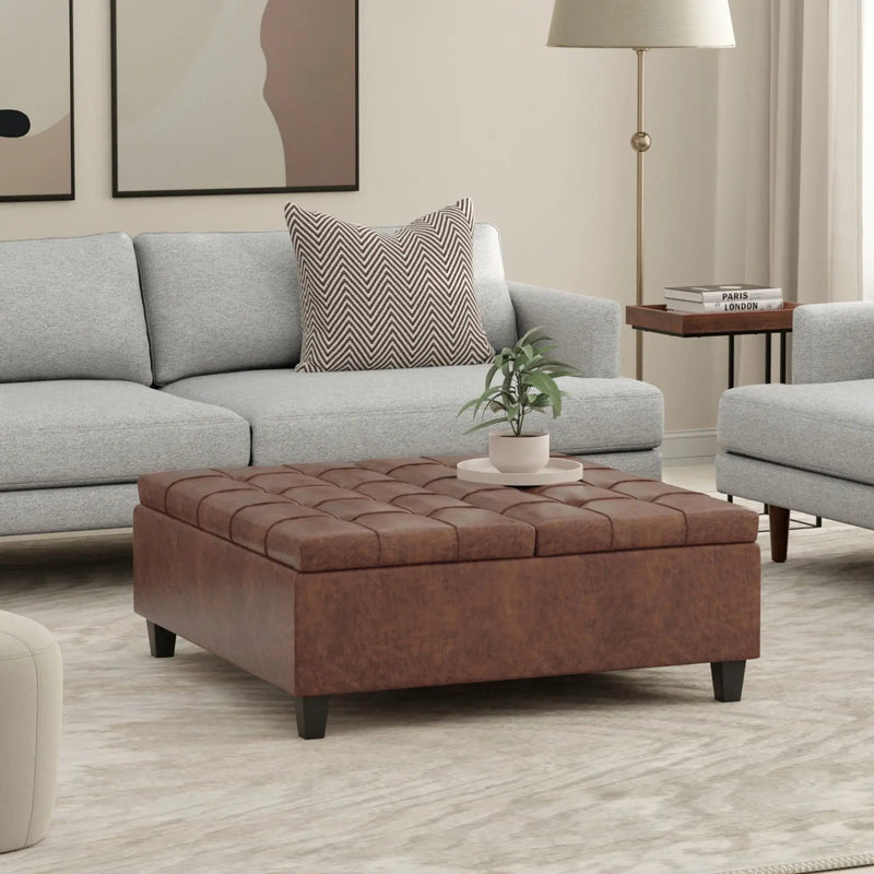 Harrison - Upholstered Coffee Table Storage Ottoman by HouseOfZazla