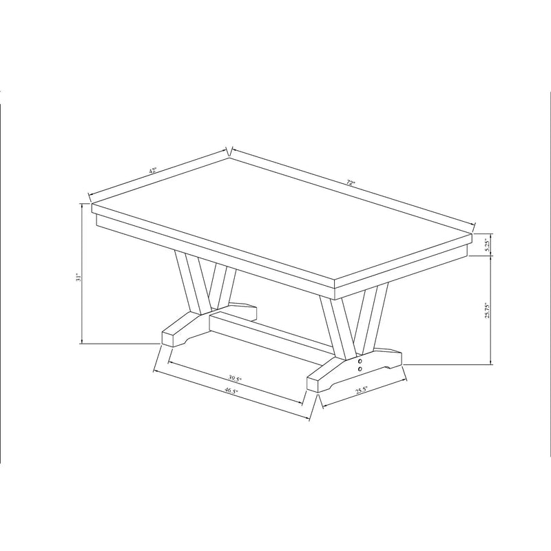 Panda - Dining Table And Trestle Base - Black by HouseOfZazla