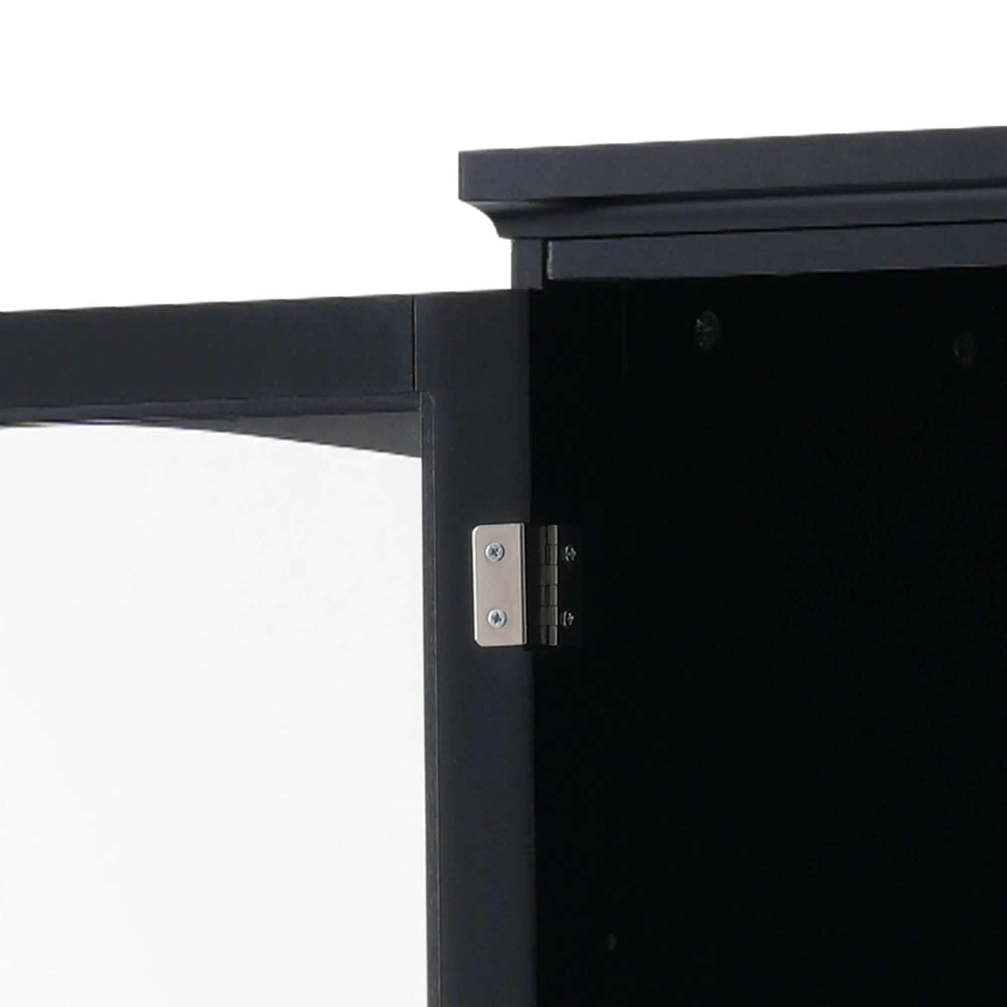 Tall Bathroom Storage Cabinet With Glass Doors, Free-Standing, Two Drawers, And Adjustable Shelves, Board, Painted Perfect For Displaying Your Favorite Items by HouseOfZazla