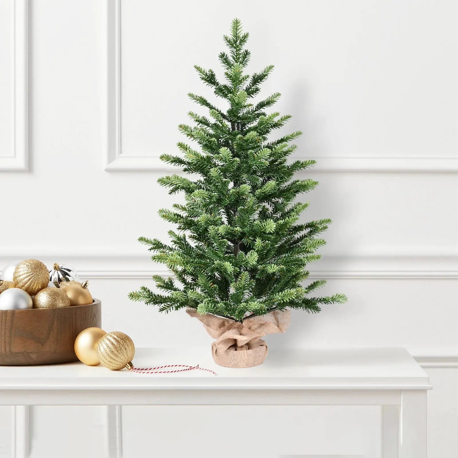 2FT Full PE Tabletop Christmas Tree with 230 Tips, Realistic by HouseOfZazla