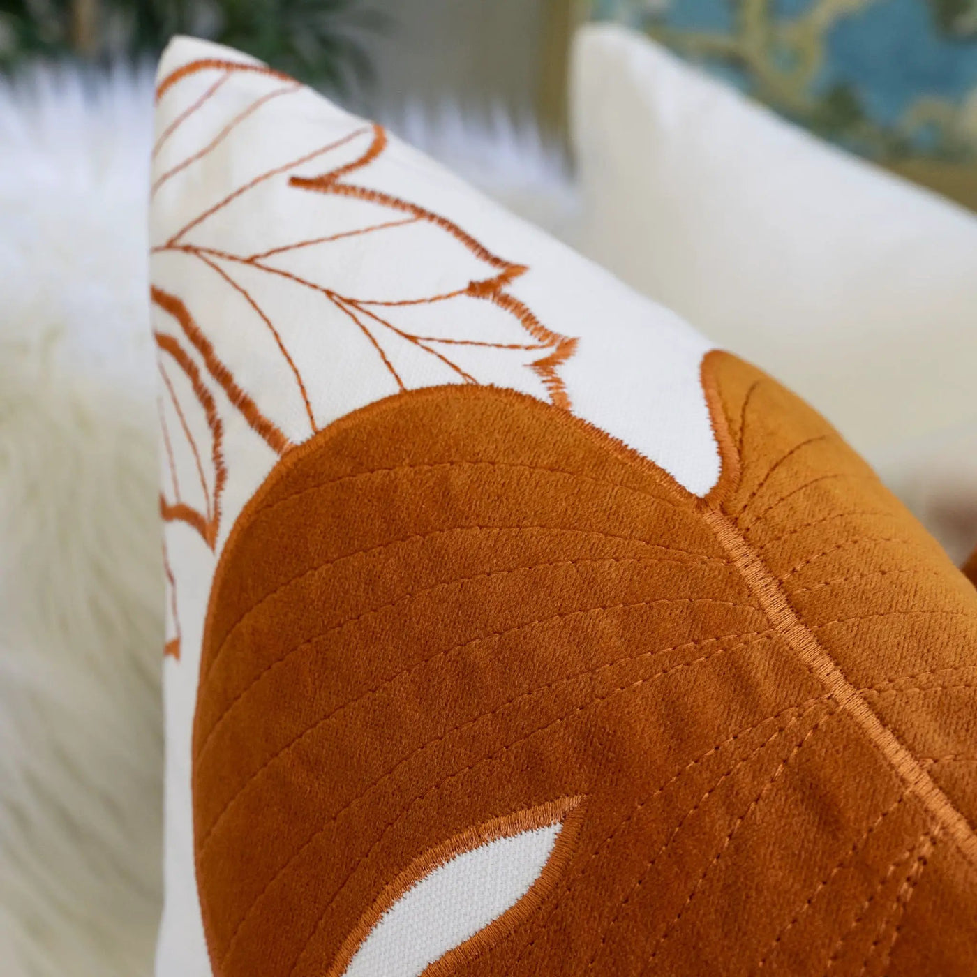 Autumn Vibes Leaf Accent Pillow by HouseOfZazla