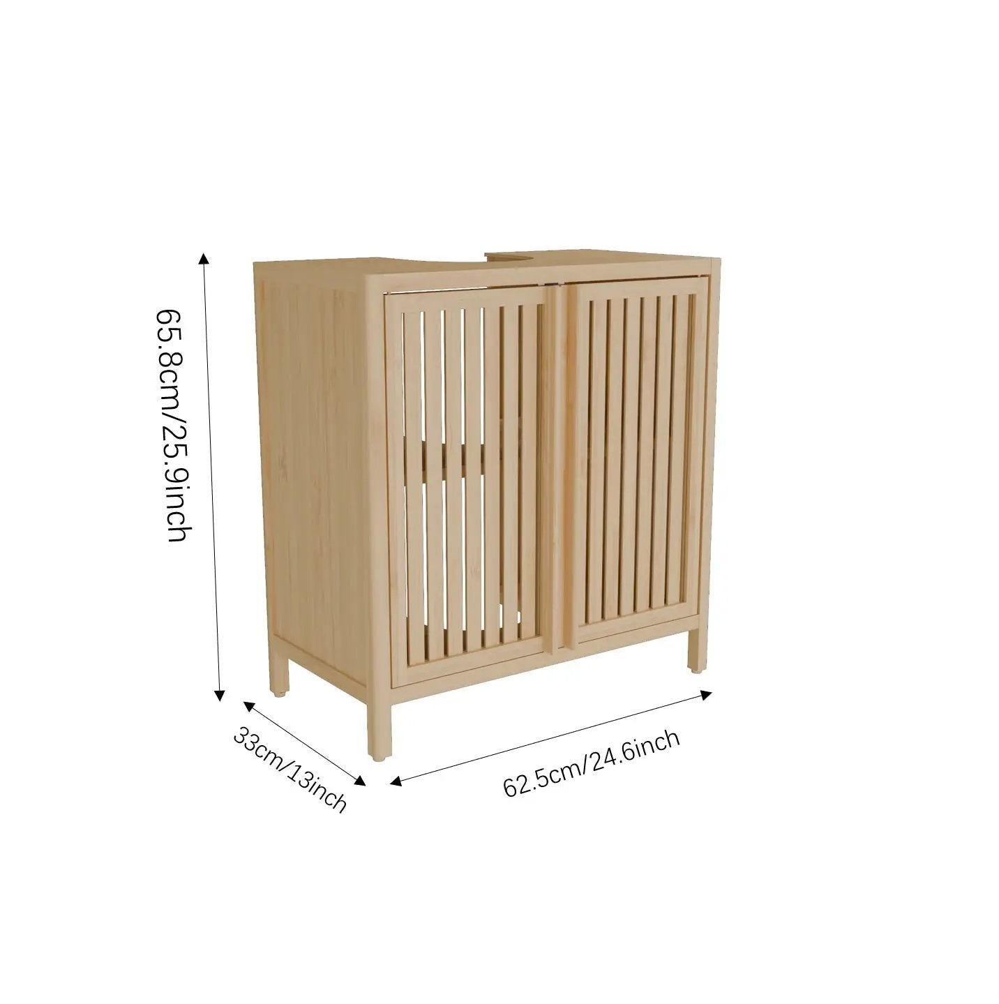 Natural Bamboo Large Capacity Basin Cabinet by HouseOfZazla