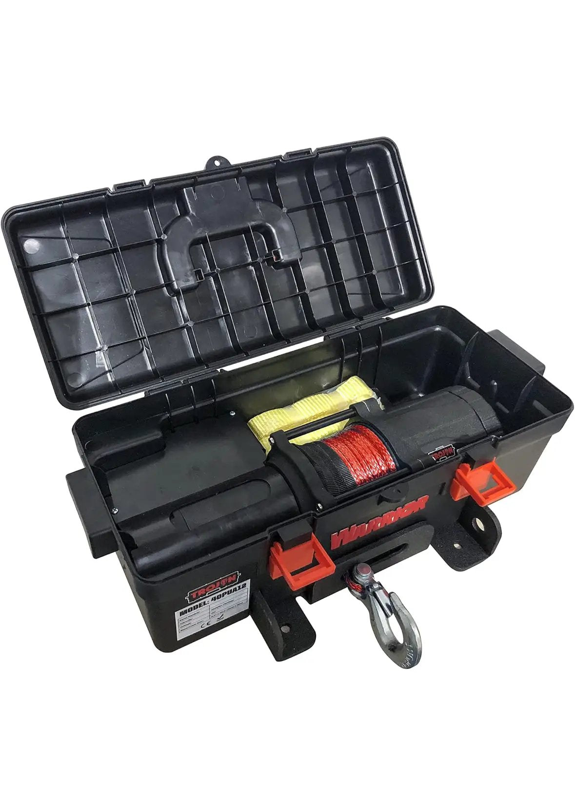 Trojan Portable 12v Electric Winch 4,000lbs - ATV/UTV Winch with Synthetic Rope, Easy to Carry, No Installation – Ideal for Truck, Off by Selzalot