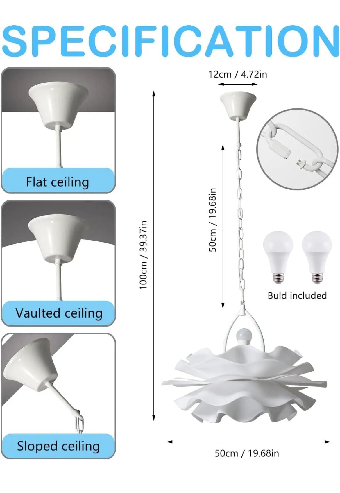 Chandeliers for Dining Room Lighting Fixtures Hanging,2-Light Romantic Modern Chandelier, Acrylic Flower Shape Chandeliers for Bedroom,Hallway, Living Room, Foyer, Office, Bar,Island Lights by Selzalot