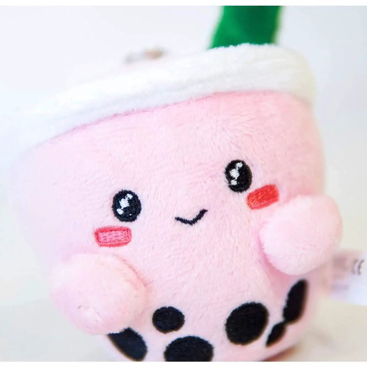 ABC Boba Tea Plush Pink Berry Cute Stuffed Animal Toy for Wallet, Backpack or Purse 5" by Selzalot
