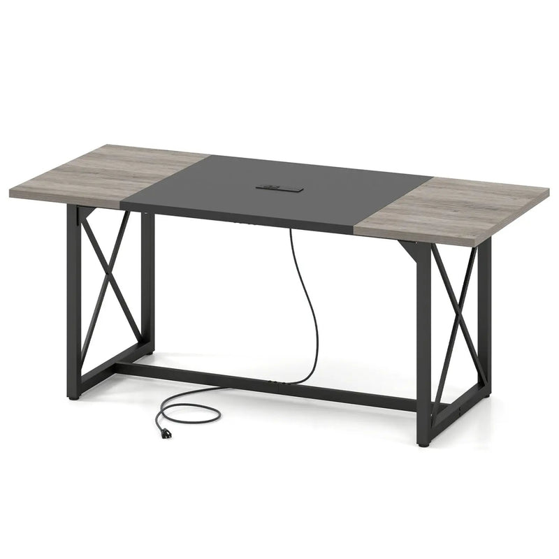 6FT Conference Table with Power Outlets Seats 6-8 People for Office by DirectDeals