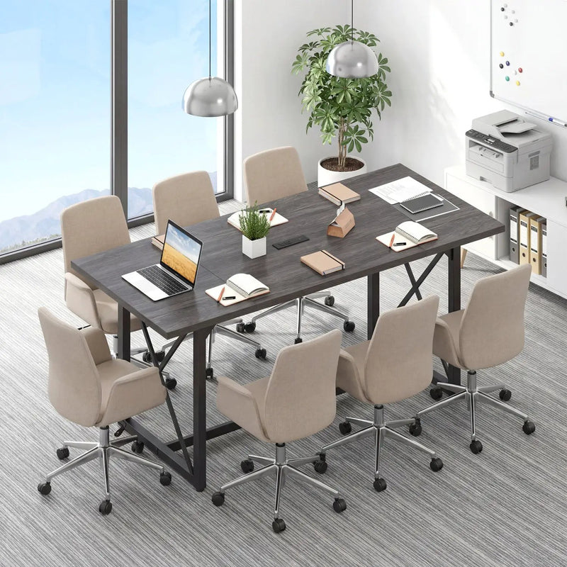 6FT Conference Table with Power Outlets Seats 6-8 People for Office by DirectDeals