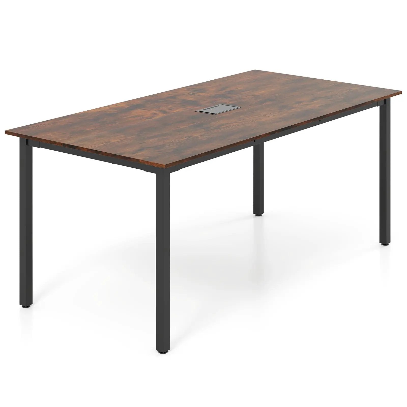 6 Feet Conference Room Table Large Meeting Table Rectangle Seats 8-10 People-Rustic Brown by DirectDeals