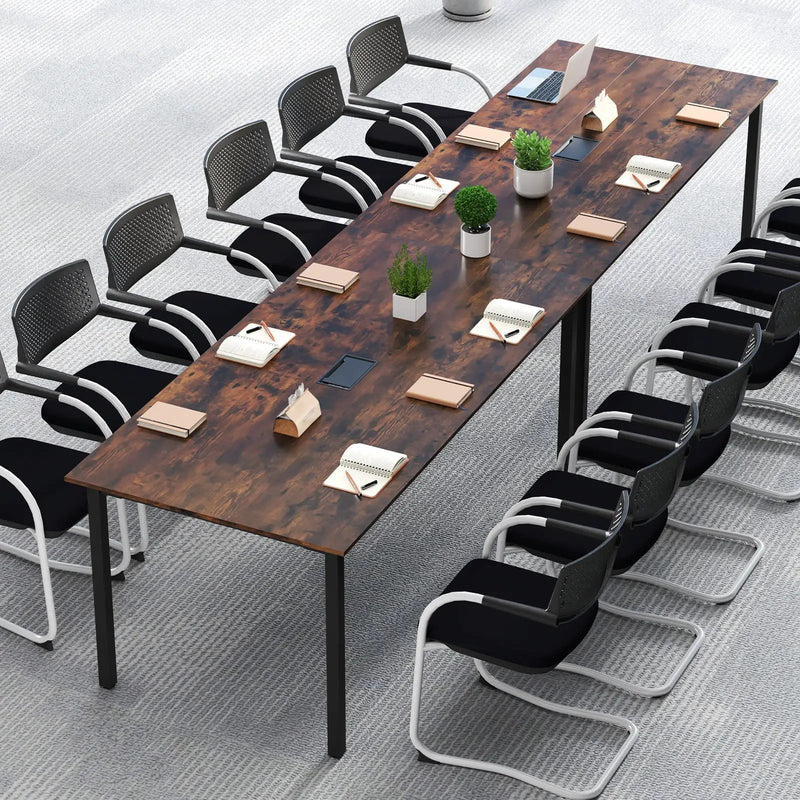 6 Feet Conference Room Table Large Meeting Table Rectangle Seats 8-10 People-Rustic Brown by DirectDeals