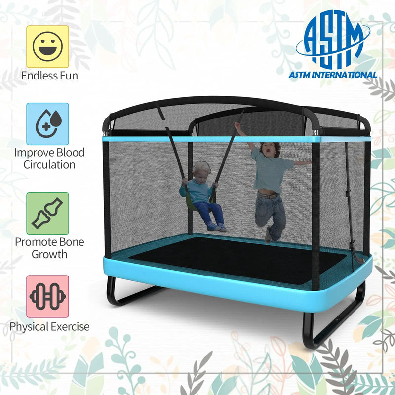 6 Feet Kids Entertaining Trampoline with Swing Safety Fence by DirectDeals