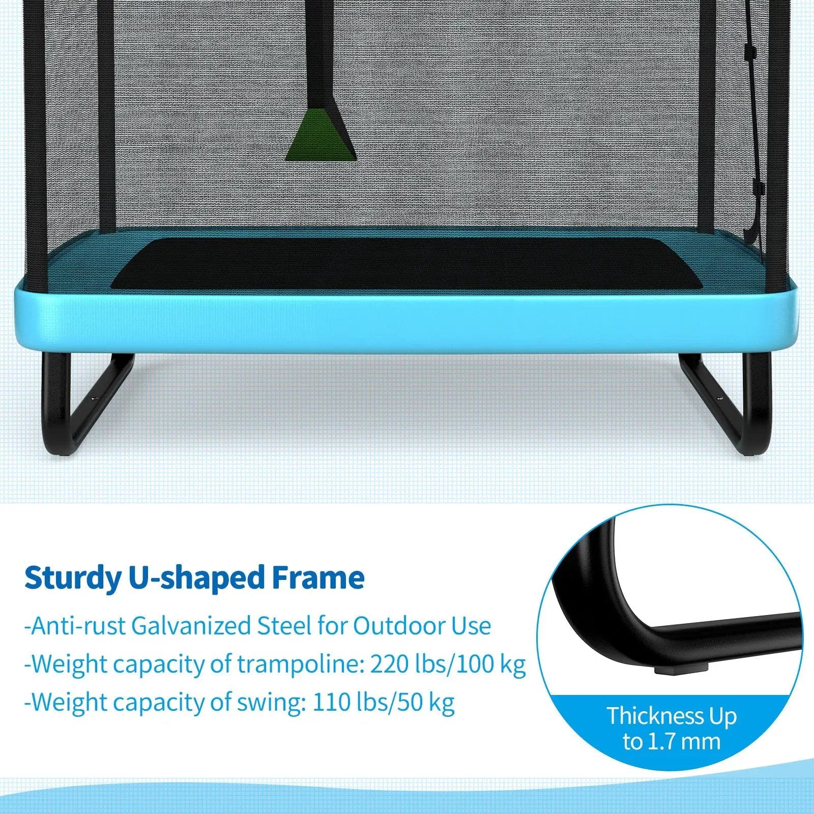 6 Feet Kids Entertaining Trampoline with Swing Safety Fence by DirectDeals
