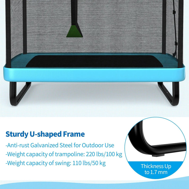 6 Feet Kids Entertaining Trampoline with Swing Safety Fence by DirectDeals
