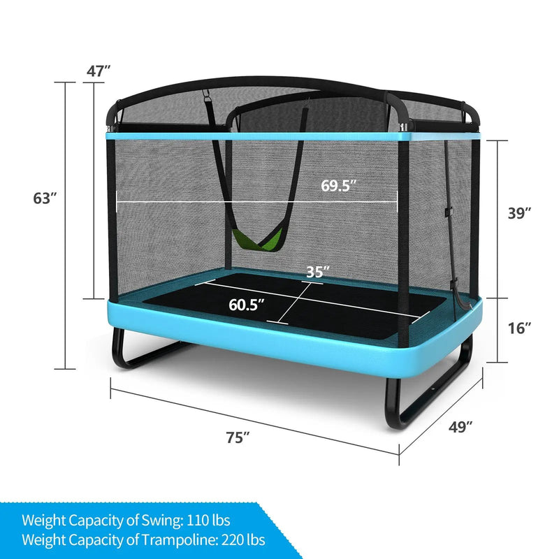 6 Feet Kids Entertaining Trampoline with Swing Safety Fence by DirectDeals
