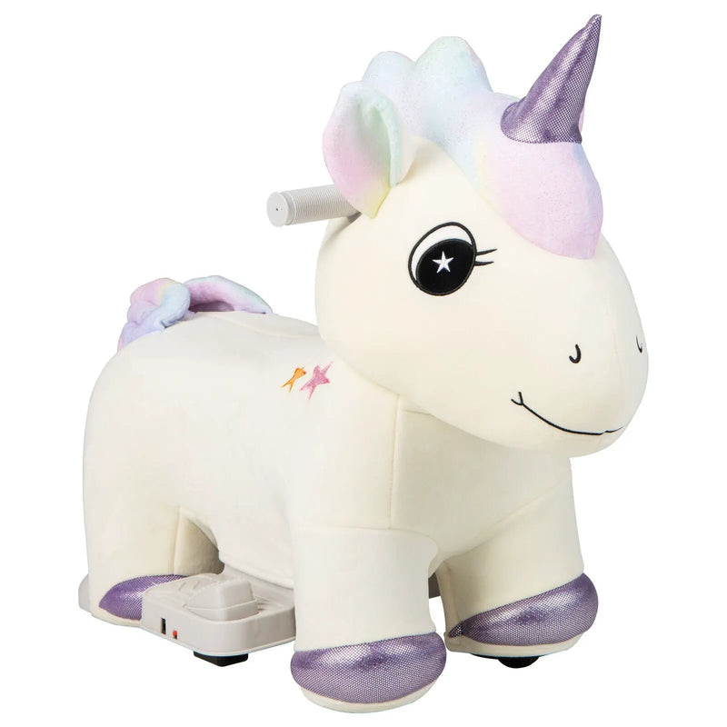 6V Electric Animal Ride On Toy with Music and Handlebars-Beige by DirectDeals