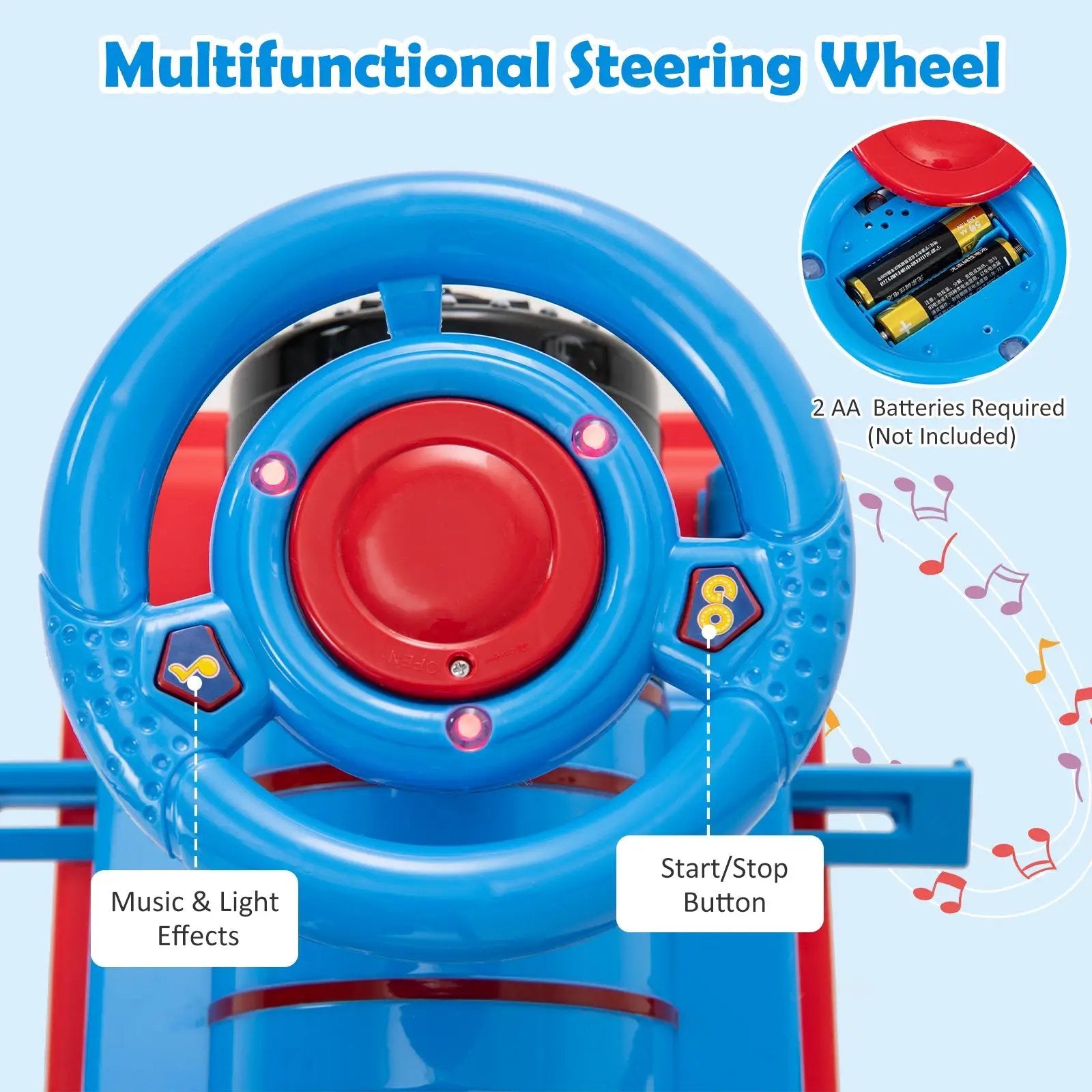 6V Electric Kids Ride On Car Toy Train with 16 Pieces Tracks-Navy by DirectDeals