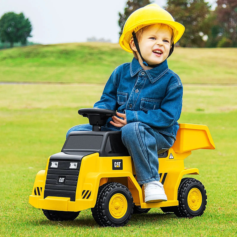 6V Electric Licensed Caterpillar Construction Vehicle with One-Button Start-Yellow by DirectDeals