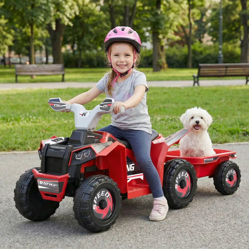 Kids Electric ATV Quad with Detachable Trailer 6V by DirectDeals