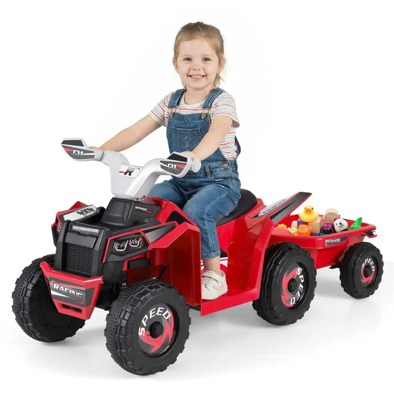 Kids Electric ATV Quad with Detachable Trailer 6V by DirectDeals