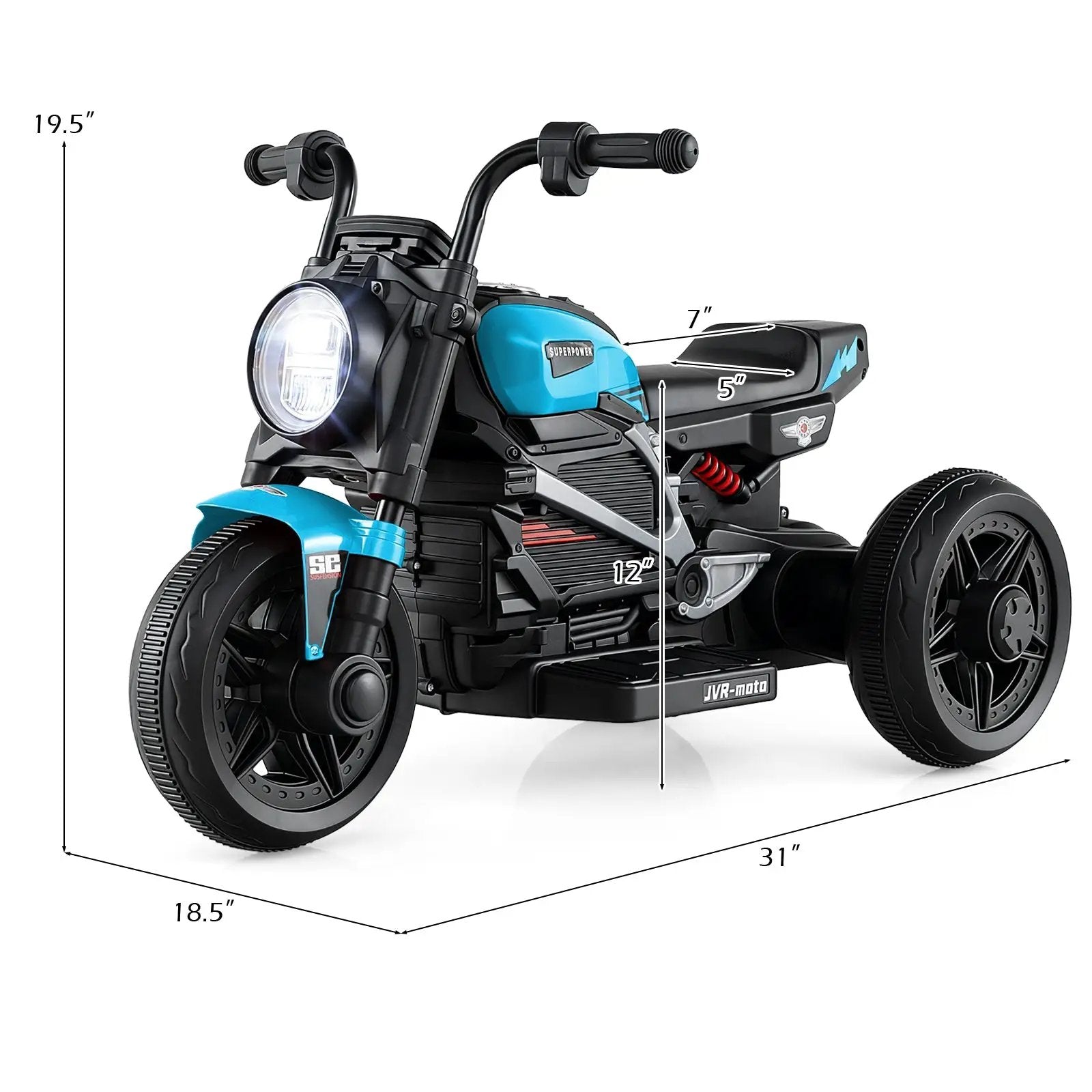 6V Kids Electric Motorcycle with LED Headlight and Music for Toddlers Aged 3-5 by DirectDeals
