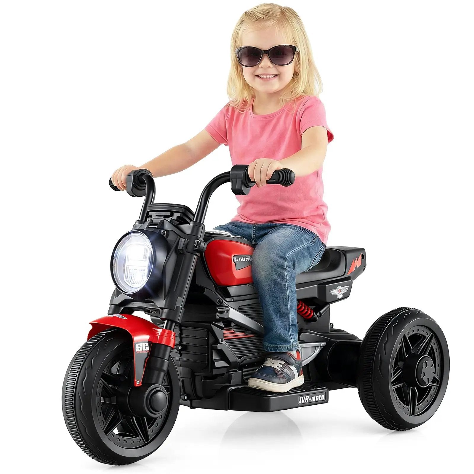 6V Kids Electric Motorcycle with LED Headlight and Music for Toddlers Aged 3-5 by DirectDeals
