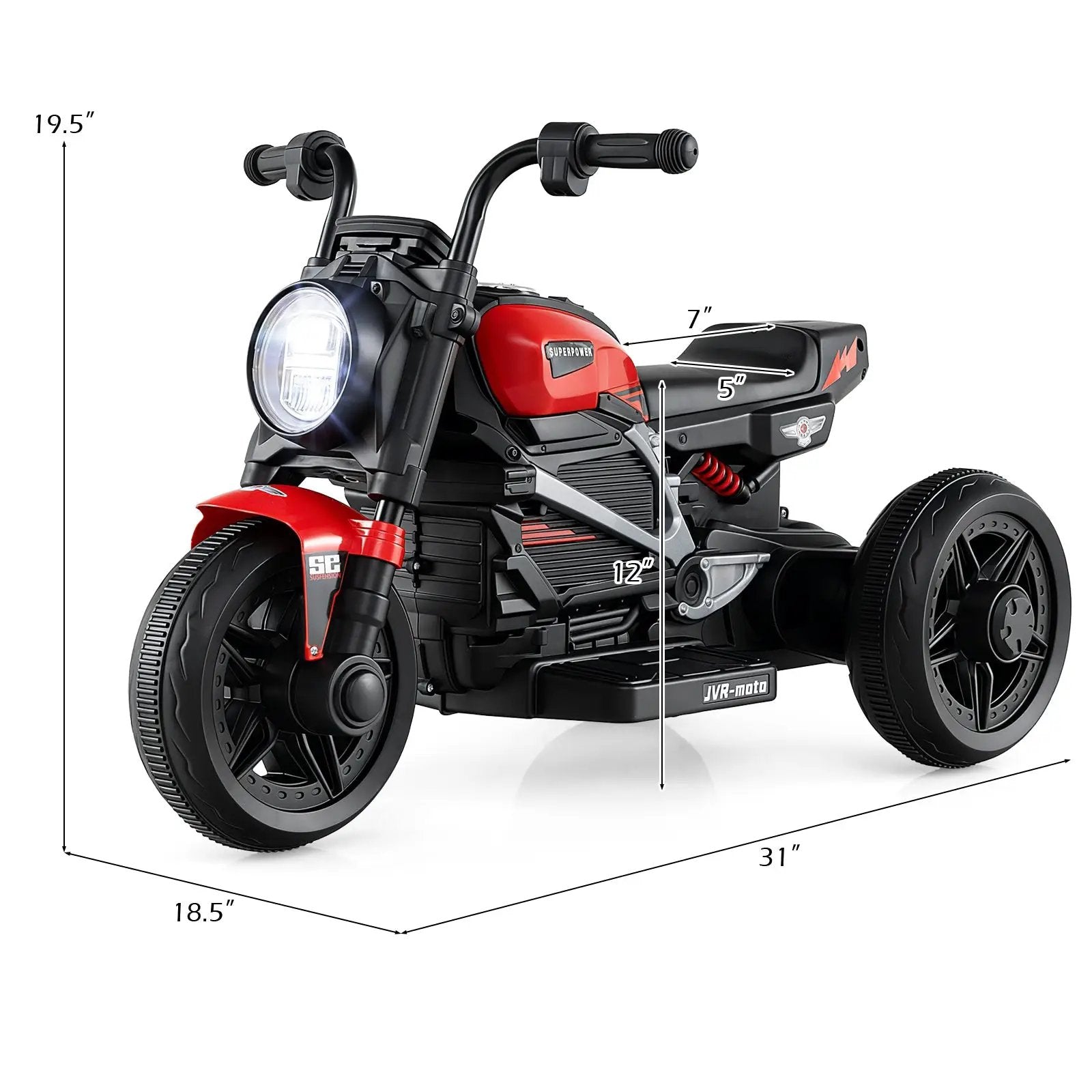 6V Kids Electric Motorcycle with LED Headlight and Music for Toddlers Aged 3-5 by DirectDeals