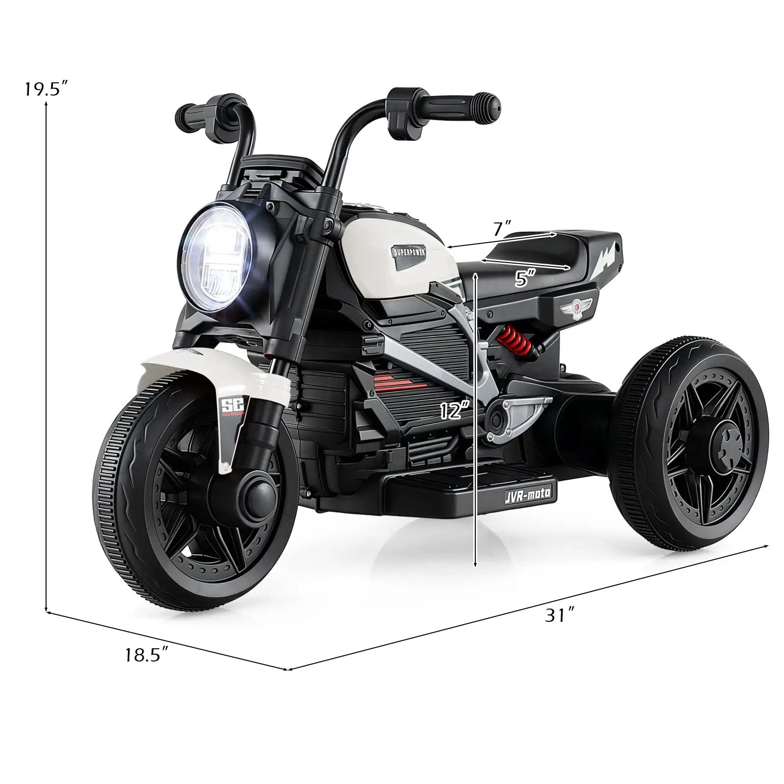 6V Kids Electric Motorcycle with LED Headlight and Music for Toddlers Aged 3-5 by DirectDeals