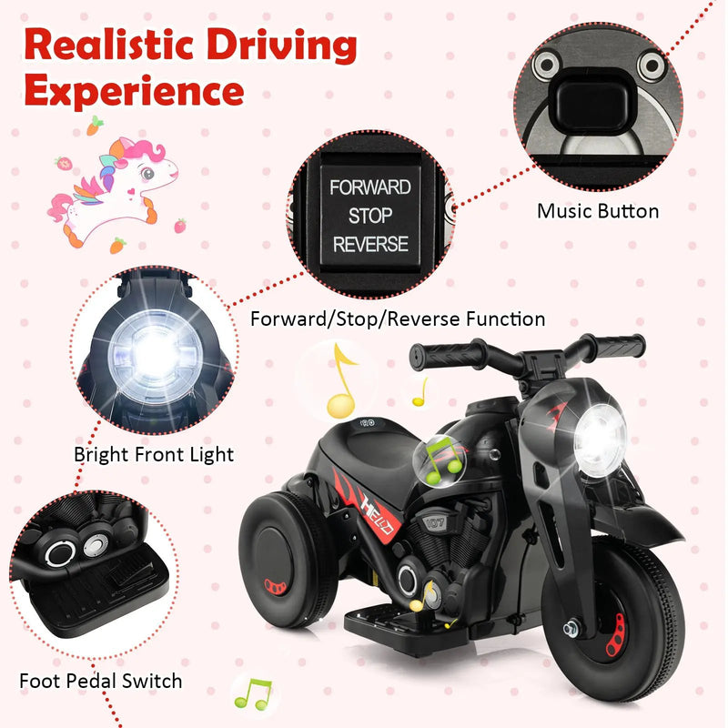 6V Kids Electric Ride on Motorcycle with Bubble Maker and Music by DirectDeals